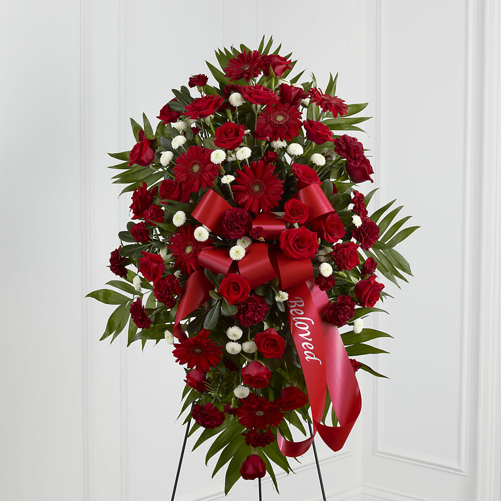 Treasured Memories Standing Spray – Blakley Flower Shop Llc, Blakely GA