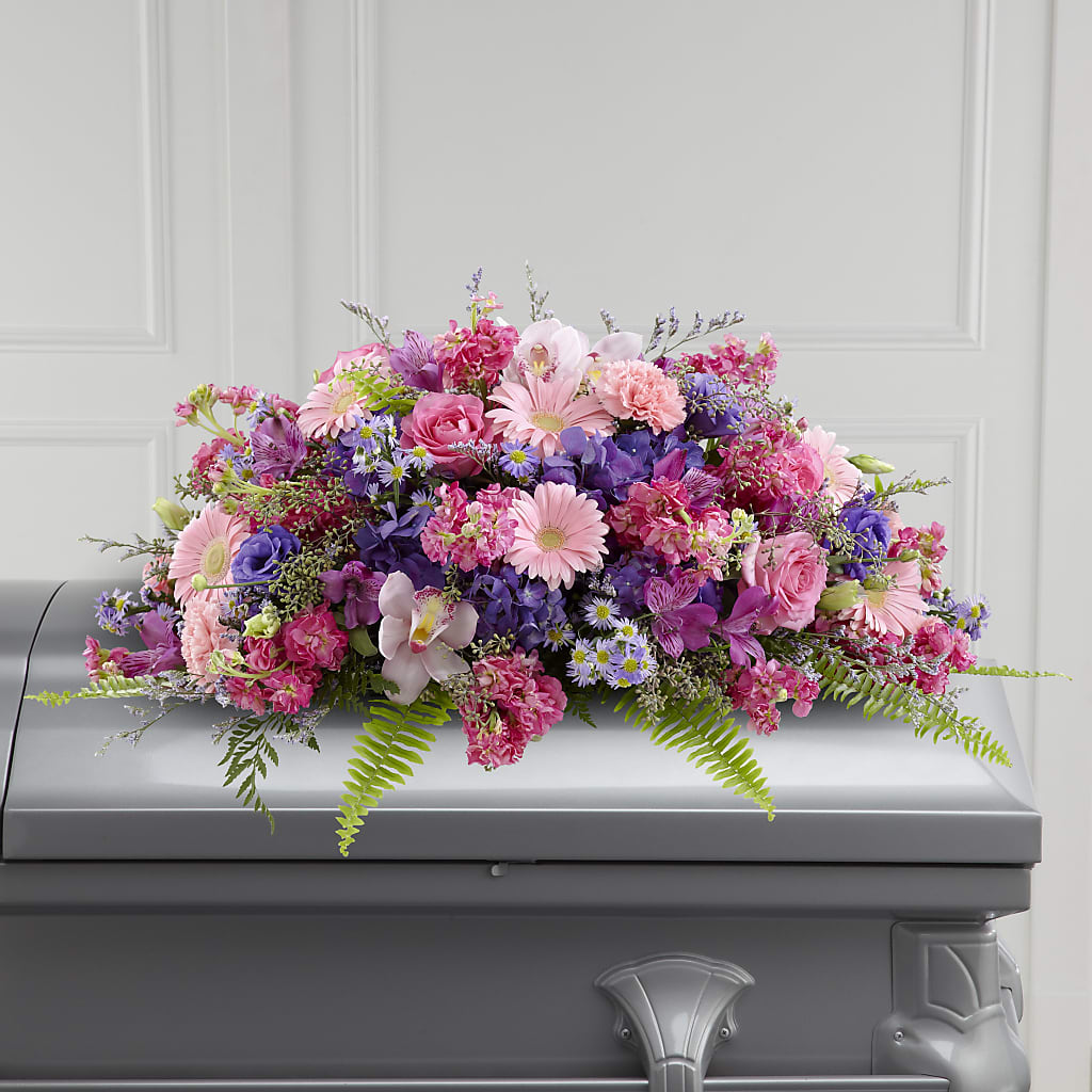 Glorious Garden Casket Spray – Blakley Flower Shop Llc, Blakely GA