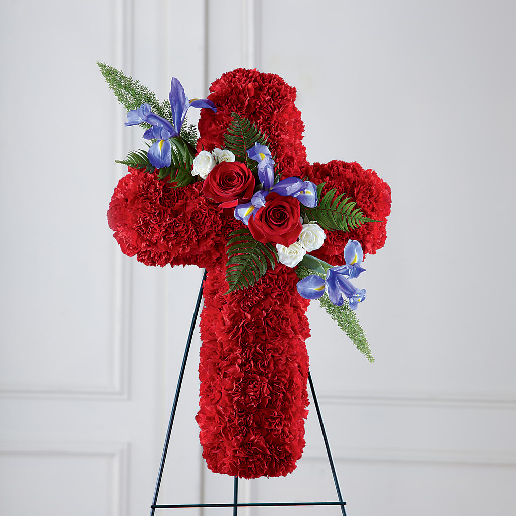 Faithful Hero Floral Cross – Blakley Flower Shop Llc, Blakely GA