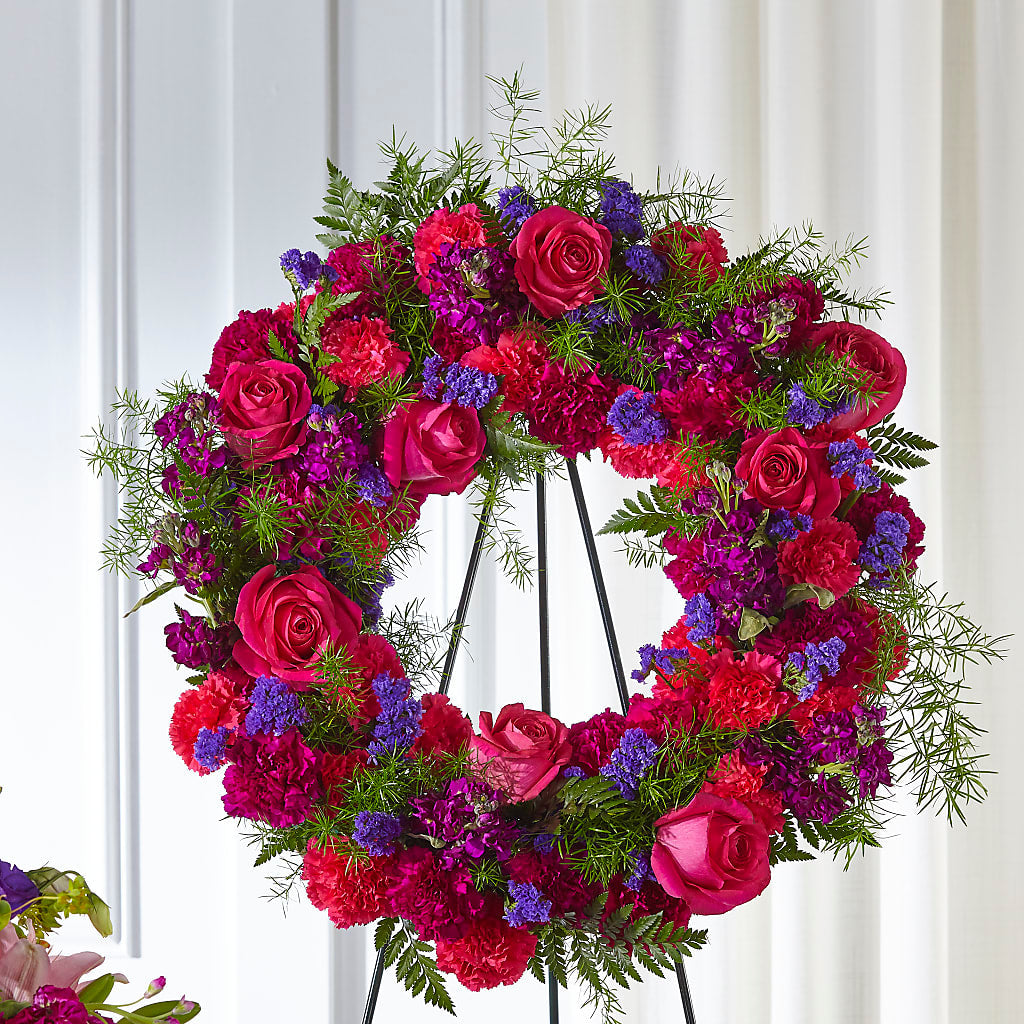 Calming Colors Wreath – Blakley Flower Shop Llc, Blakely GA