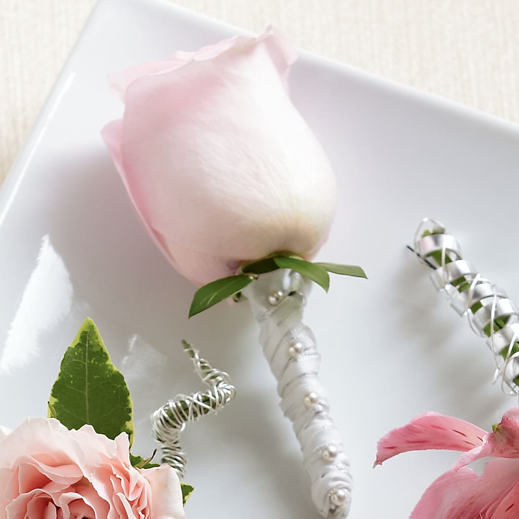 Pink Rose Boutonniere – Blakley Flower Shop Llc, Blakely GA