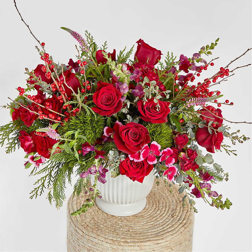 Big Red Bow Bouquet –  Blakley Flower Shop Llc, Blakely GA