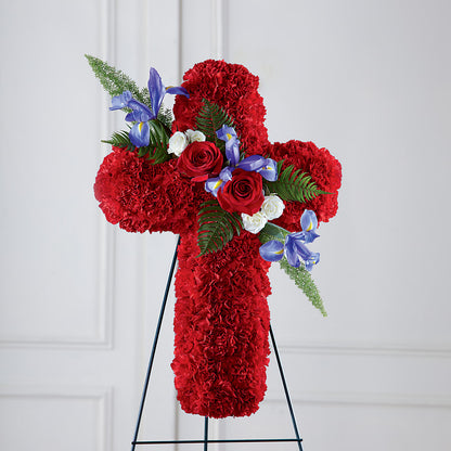 Faithful Hero Floral Cross –  Blakley Flower Shop Llc, Blakely GA