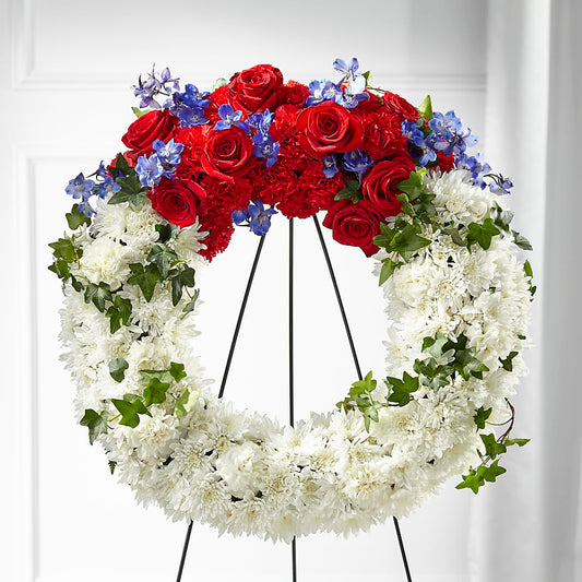 Patriotic Passion Wreath –  Blakley Flower Shop Llc, Blakely GA