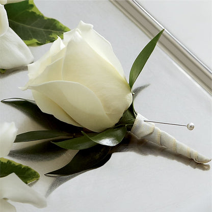White Rose Boutonniere –  Blakley Flower Shop Llc, Blakely GA