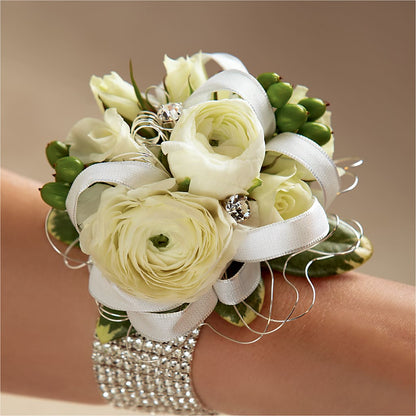 White Wedding Corsage –  Blakley Flower Shop Llc, Blakely GA